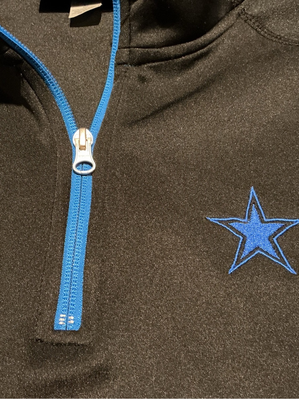 Men’s Dallas Cowboys Authentic 1/4 Zip Pullover Black Blue Star L - Picture 4 of 10